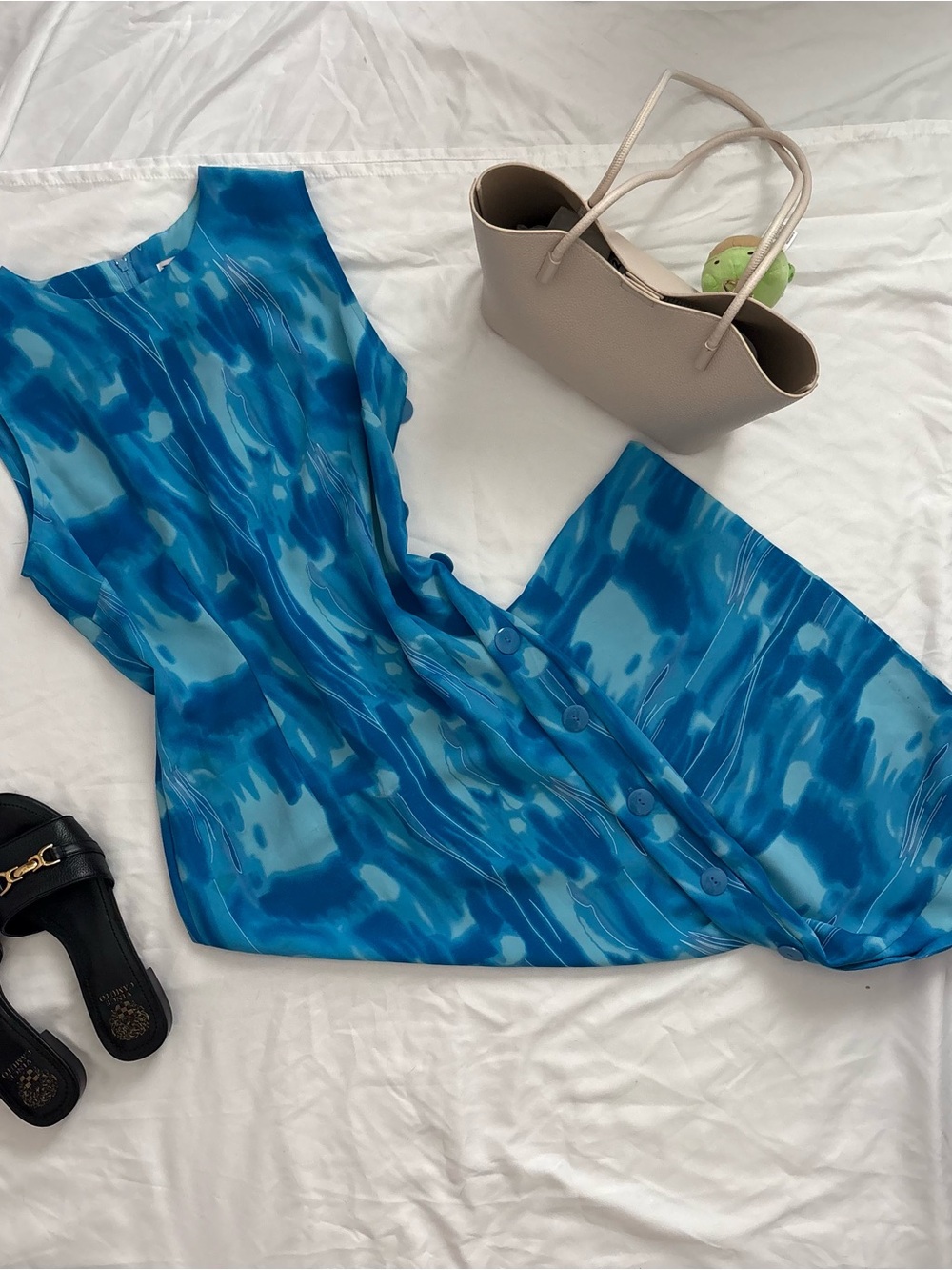 American Vintage Blue Patterned Sleeveless Maxi Dress